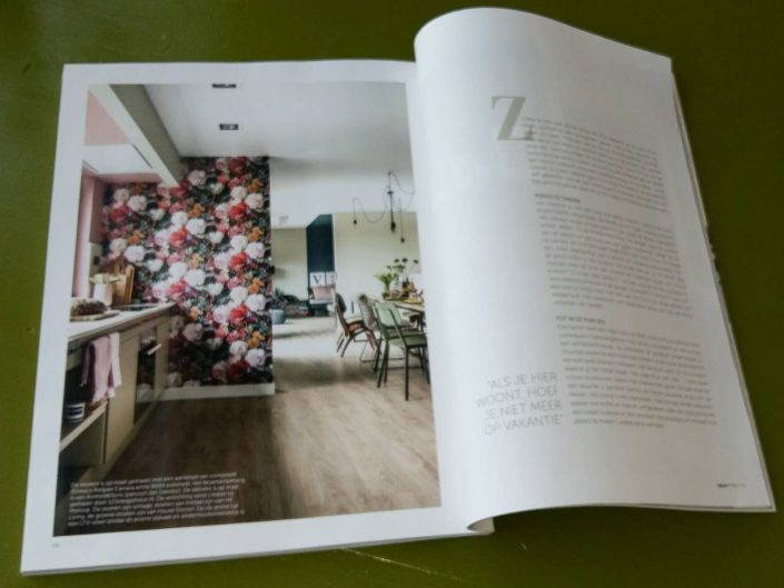 Villa Veldzicht is al enkele keren vermeld in magazines, het mooie en comfortabele interieur wordt dan telkens belicht